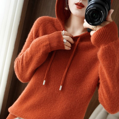 Sudadera básica con capucha y mangas largas para mujer – JENNIFER