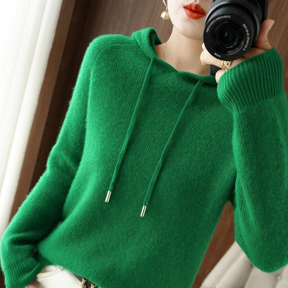 Sudadera básica con capucha y mangas largas para mujer – JENNIFER