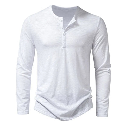 Camiseta de manga larga para hombre con botones en el escote – HENRY