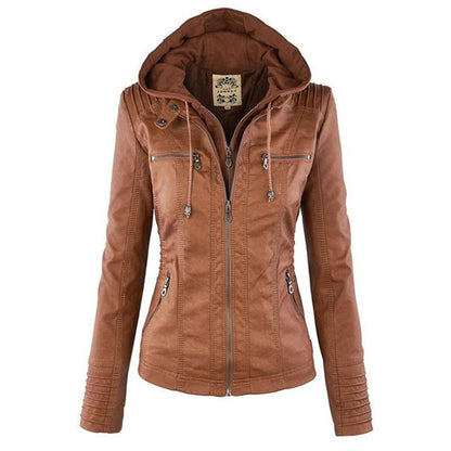 Chaqueta moderna de mujer con cremallera y capucha – LENA