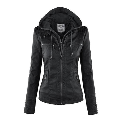 Chaqueta moderna de mujer con cremallera y capucha – LENA