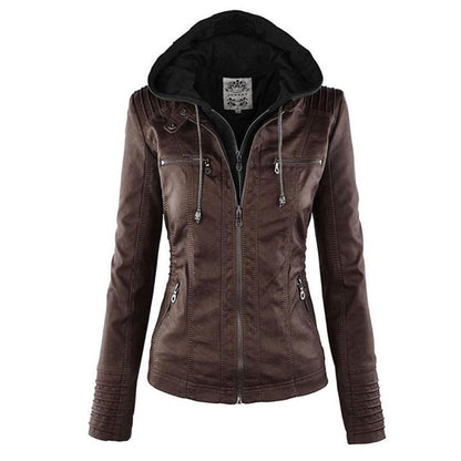 Chaqueta moderna de mujer con cremallera y capucha – LENA