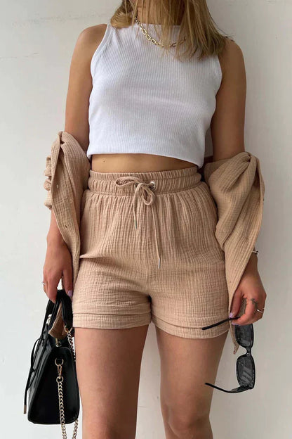 Conjunto casual de dos piezas para mujer con top y pantalón – FÉIA