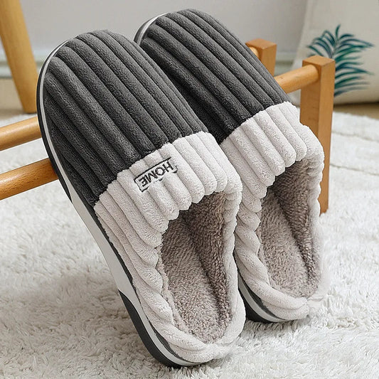 Zapatillas de casa a rayas para hombre, cálidas y cómodas – MARCEL