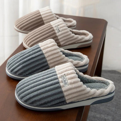 Zapatillas de casa a rayas para hombre, cálidas y cómodas – MARCEL