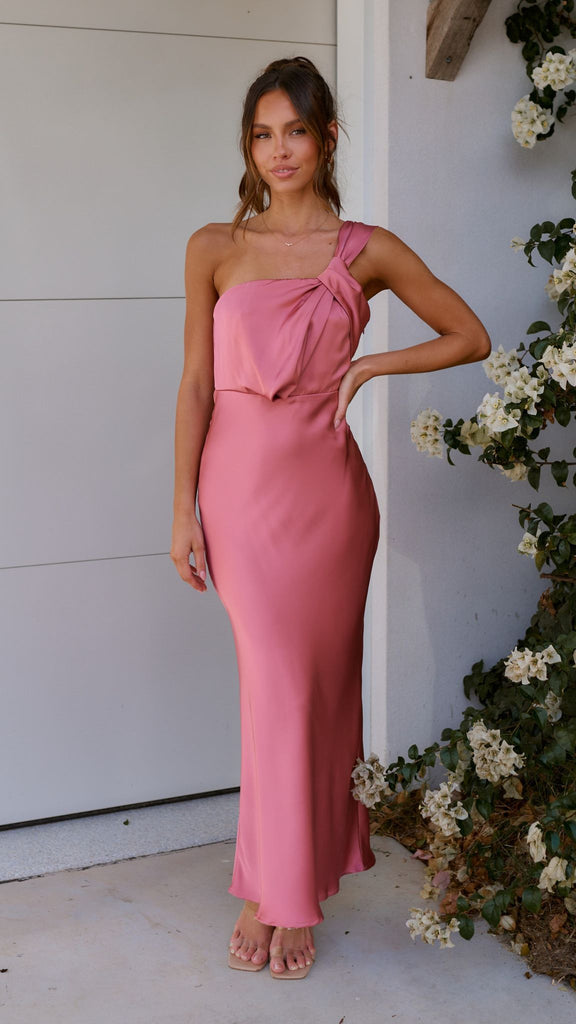 Vestido largo asimétrico con lazo en un hombro – SELENA