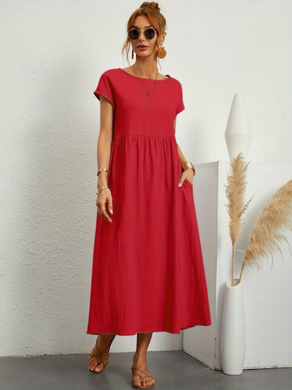 Vestido de lino elegante para mujer con corte relajado – GRETA