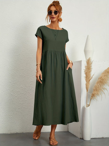 Vestido de lino elegante para mujer con corte relajado – GRETA
