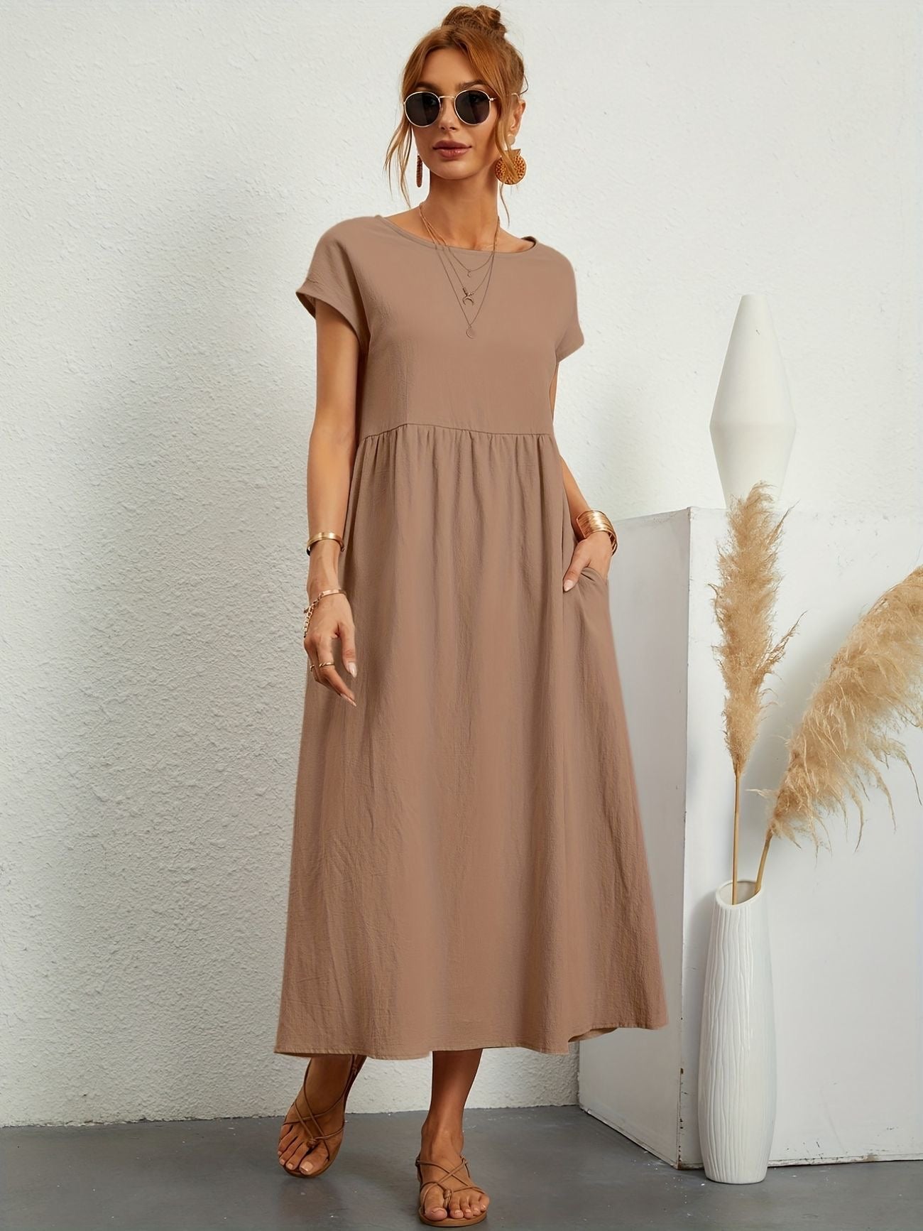 Vestido de lino elegante para mujer con corte relajado – GRETA
