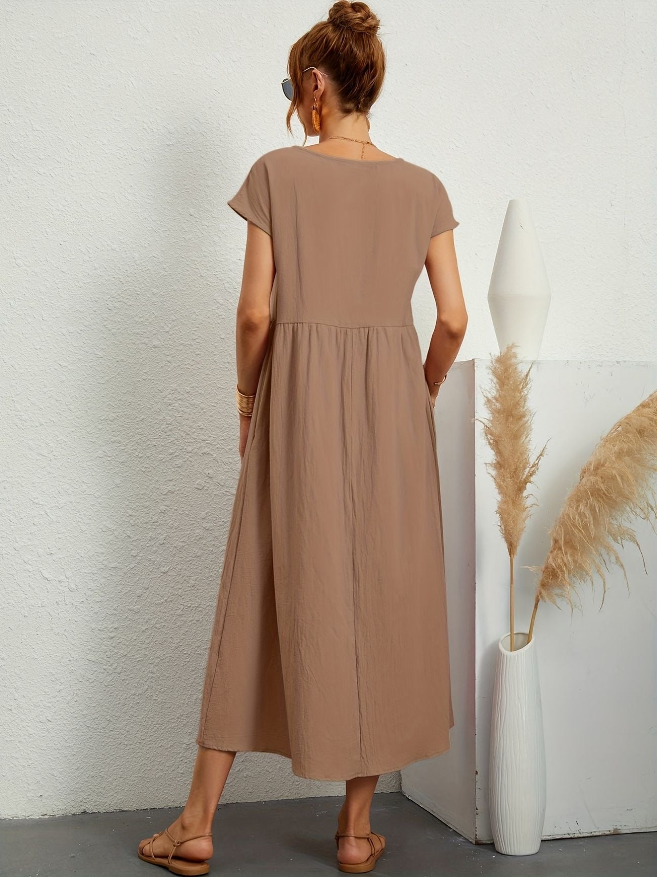 Vestido de lino elegante para mujer con corte relajado – GRETA