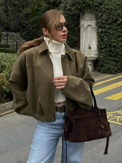 Cazadora estilo motero vintage para mujer – MONIKA