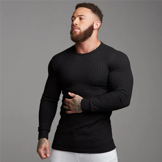 Jersey de punto acanalado para hombre con ajuste entallado – BRAYNOR