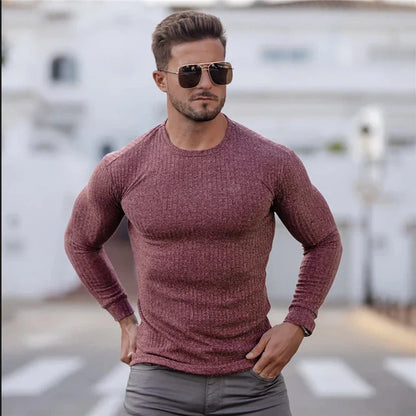 Jersey de punto acanalado para hombre con ajuste entallado – BRAYNOR