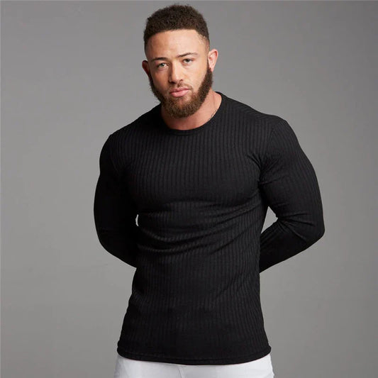 Jersey de punto acanalado para hombre con ajuste entallado – BRAYNOR