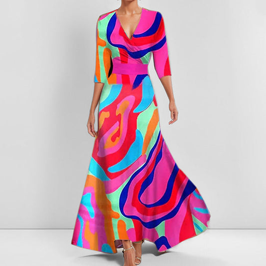Vestido de noche elegante con detalles florales – FLORINA