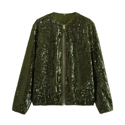 ISABELA - Chaqueta bomber con lentejuelas para mujer