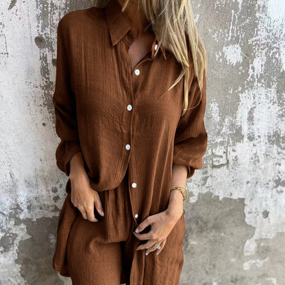 Conjunto veraniego de dos piezas con blusa y shorts cómodos – LONYA