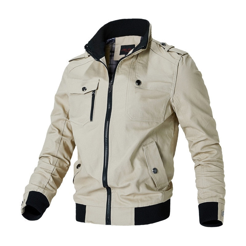IVAR - Chaqueta bomber táctica con cremallera para hombre
