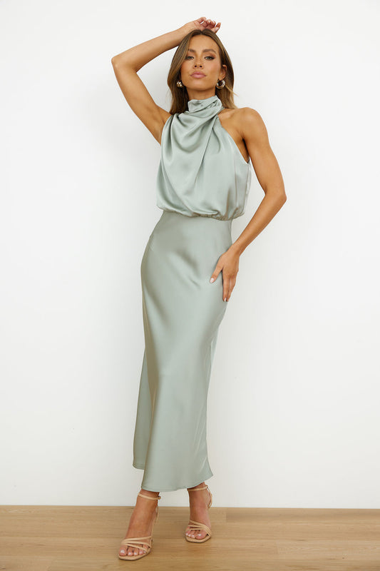 Luzielle Midi – Vestido midi elegante con escote asimétrico para mujer moderna