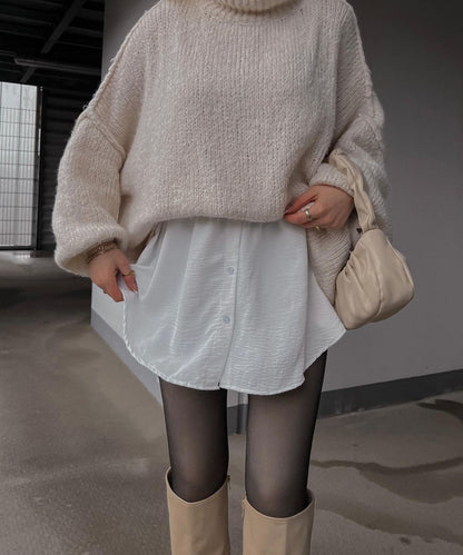 Suéter oversize de mujer en color beige – NATELA