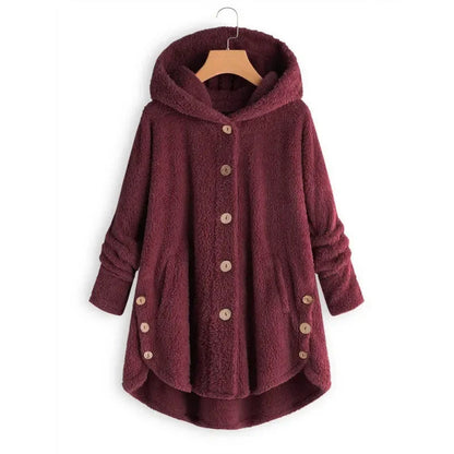 Chaqueta polar con capucha para mujer, moderna y cálida – PETRA