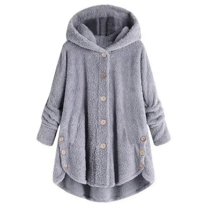 Chaqueta polar con capucha para mujer, moderna y cálida – PETRA