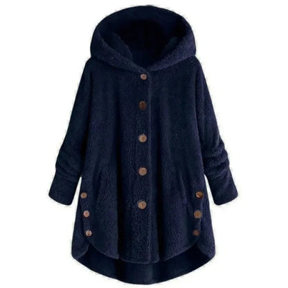 Chaqueta polar con capucha para mujer, moderna y cálida – PETRA