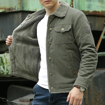 RAPHAEL - Chaqueta abotonada con bolsillos en el pecho para hombre