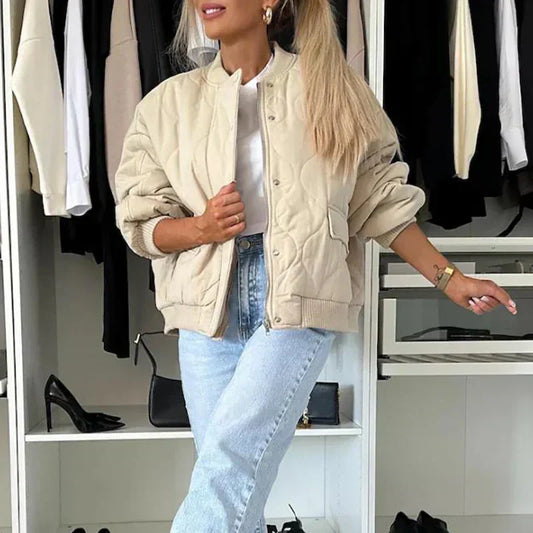 Bomber oversize de mujer acolchada con forro interior – KALYNA