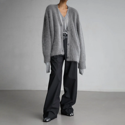 AMARA - Chaqueta oversize de cachemir cómoda para mujer