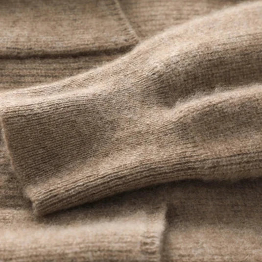 MERIVA – Chaqueta de punto para mujer en lana merino con cremallera y bolsillos