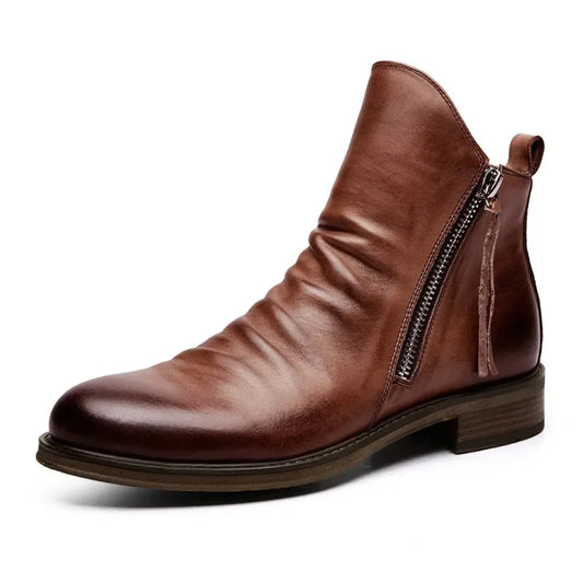 Botines de hombre de piel con cremallera lateral – VAREK