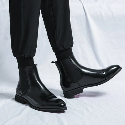 Botines Chelsea de hombre en piel con suela roja – LUCIÉR