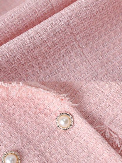 ROMOLA – Blazer estiloso con flecos y tela texturizada para mujer