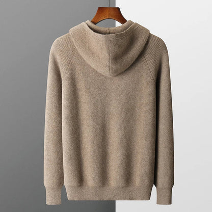 Chaqueta de punto para hombre con capucha y cremallera – LEROUX