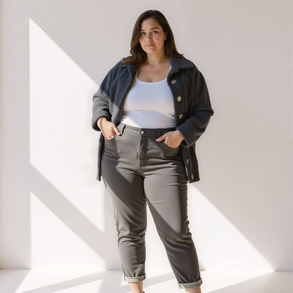 Chaqueta de peluche suave con botones y bolsillos para mujer – TEDDINA