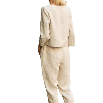 Conjunto fluido para mujer con cinturón de lazo y estilo elegante – NOELLE