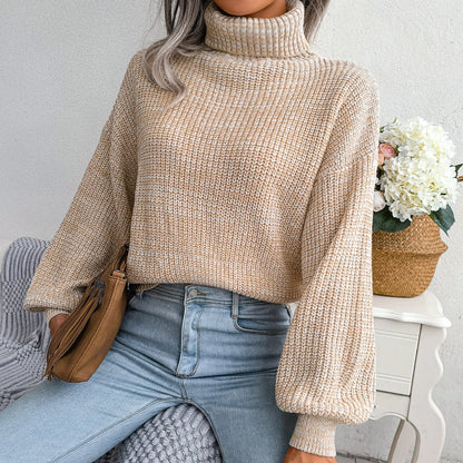 CAMILLA - Suéter de punto casual con cuello alto para mujer