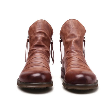 Botines de hombre de piel con cremallera lateral – VAREK