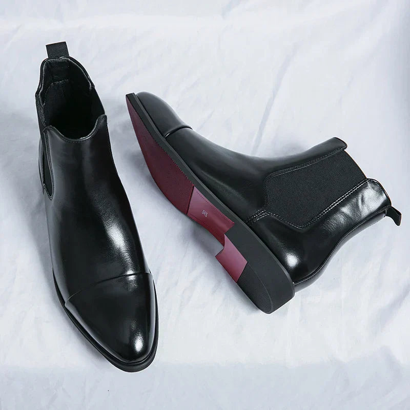 Botines Chelsea de hombre en piel con suela roja – LUCIÉR