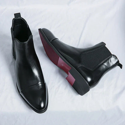 Botines Chelsea de hombre en piel con suela roja – LUCIÉR