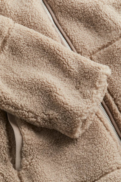 Chaqueta teddy de mujer con cremallera – SARAH