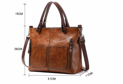 ADELINA - Bolso de hombro vintage de cuero para mujer