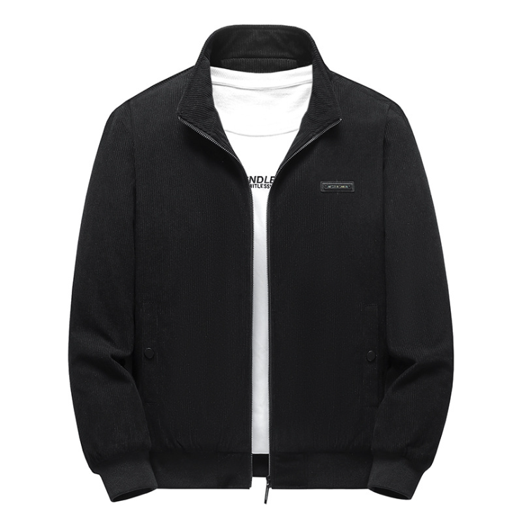 FERNANDO - Chaqueta casual de forro polar con cremallera y puños acanalados para hombre