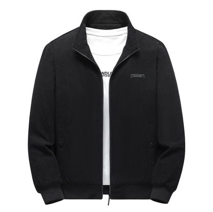 FERNANDO - Chaqueta casual de forro polar con cremallera y puños acanalados para hombre