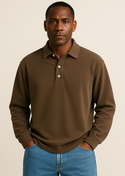 Polo de hombre de manga larga con diseño elegante – SERENO