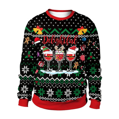 LEONOR - Jersey navideño unisex cálido con mangas largas