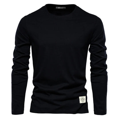 Camiseta básica de manga larga con cuello redondo para hombre – LUCAS