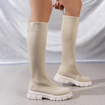 FIORELLA – Botas planas caña alta de moda para mujer