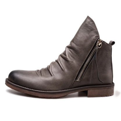 Botines de hombre de piel con cremallera lateral – VAREK